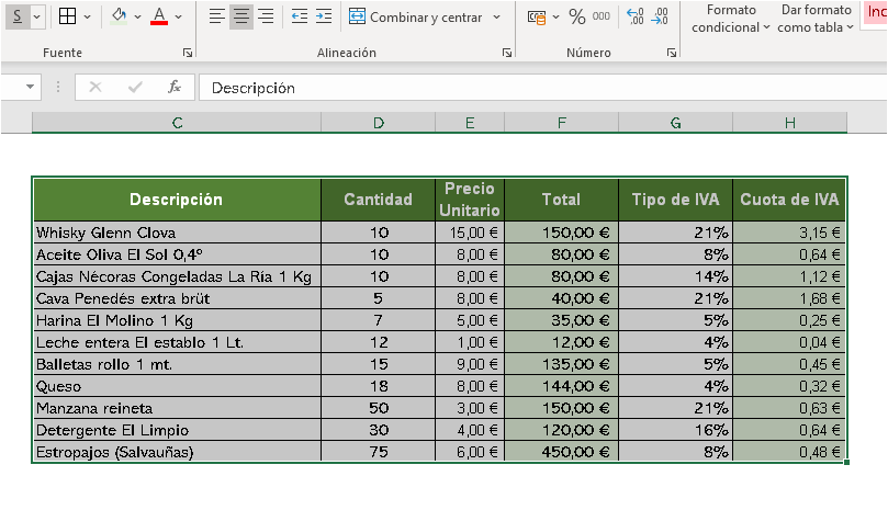 Agregar y quitar bordes en Excel 